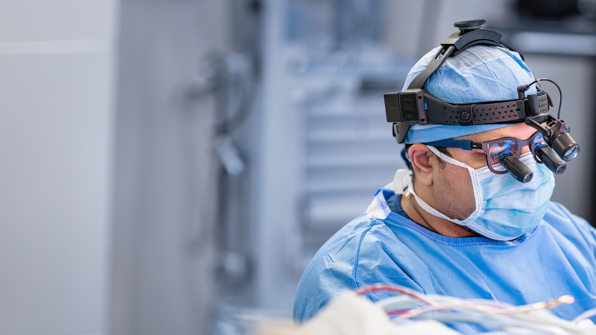 head and neck cancer surgeon ameya jategaonkar in the operating room